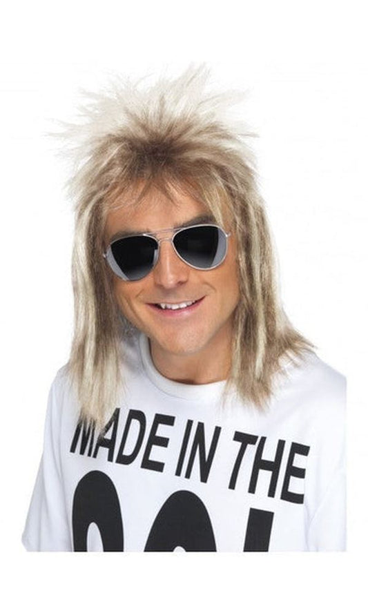 1980s Ash Blonde Mullet Wig