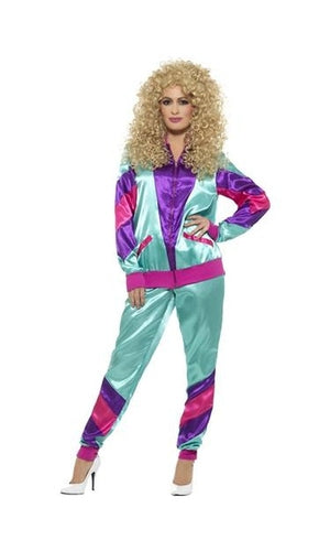 1980s Shell Suit Womens Height of Fashion Tracksuit Retro Costume