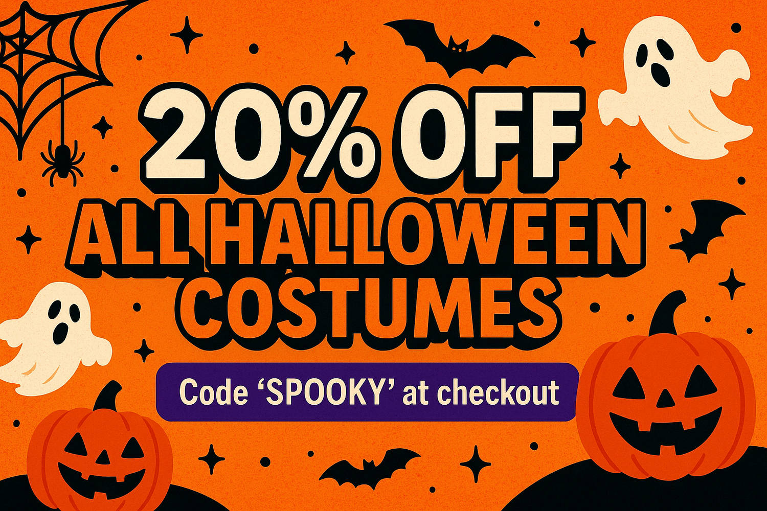 20% Off All Halloween Costumes Code 'SPOOKY' at checkout