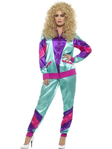 1980s Shell Suit Womens Height of Fashion Tracksuit Retro Costume