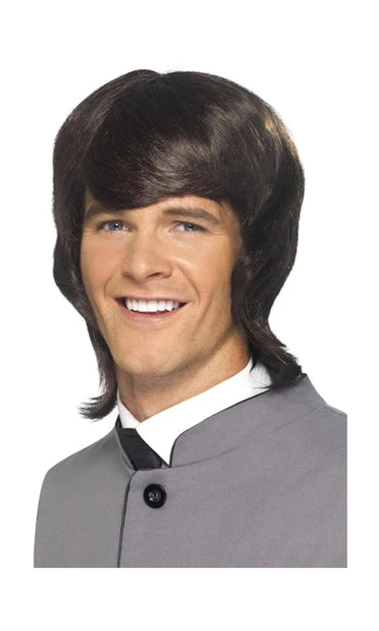 60s Male Mod Wig, Brown, Long