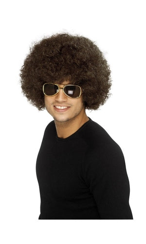 70S BROWN FUNKY AFRO WIG