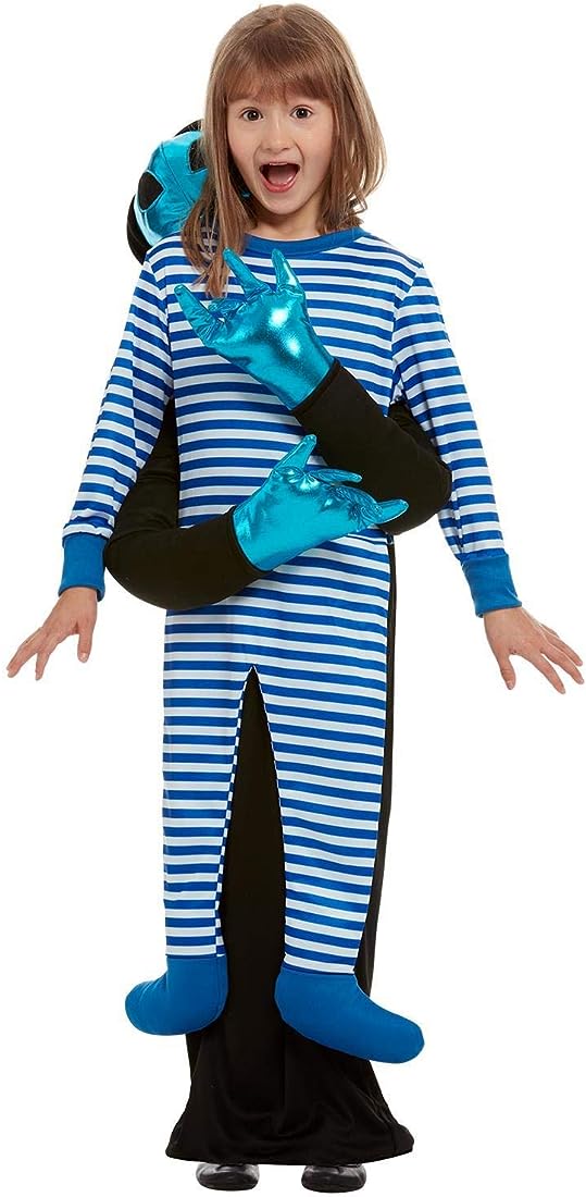 Alien Abduction Costume, Blue, with All In One