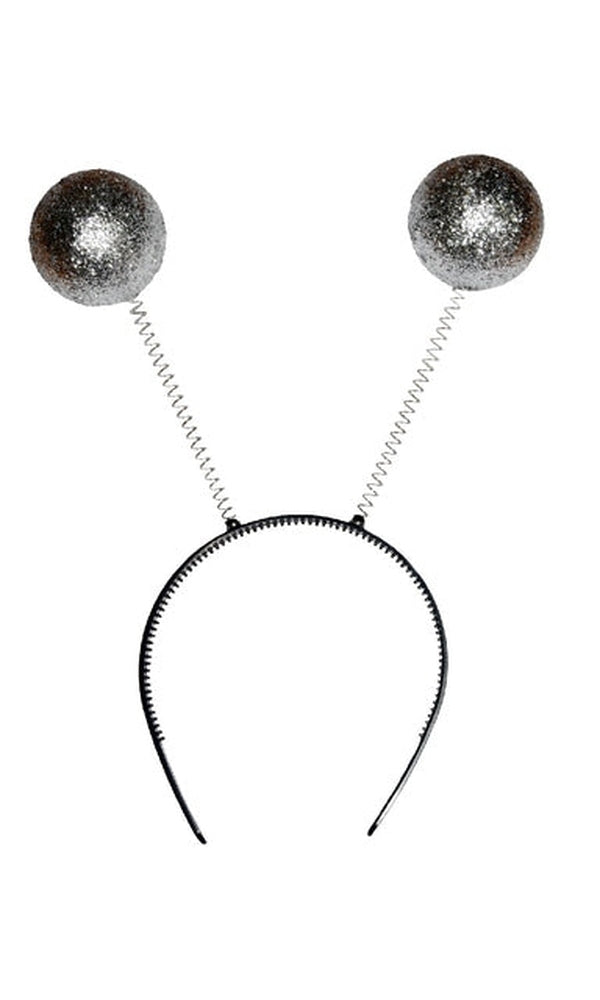 Alien Glitter Ball Headband - Silver