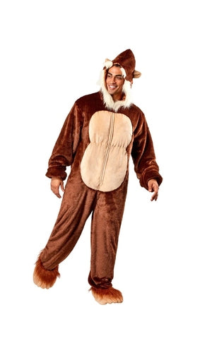 BIG FOOT FURRY ONESIE COSTUME, ADULT