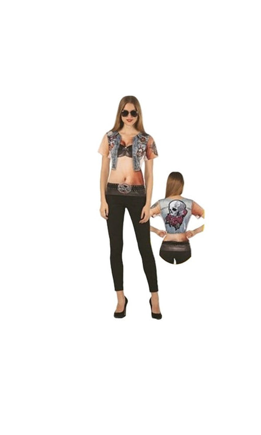 Biker Lady Tee Costume For Adults