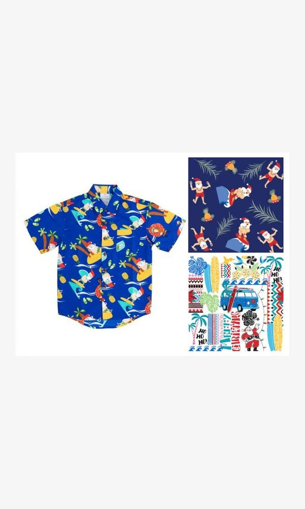 CHRISTMAS HAWAIIAN SHIRT BOY BLUE