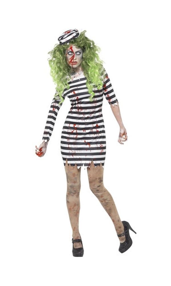 CURVES ZOMBIE JAIL BIRD COSTUME FOR ADULTS
