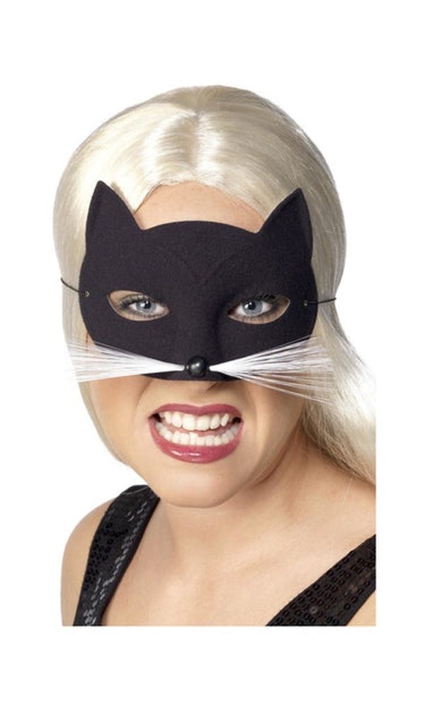 Cat Eyemask, Black, with Nose and Whiskers