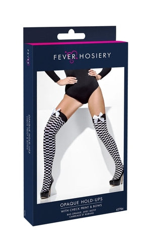 Check Print Opaque Knee High Tights