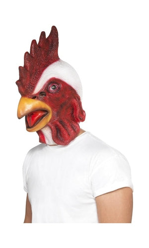 Chicken Mask, White, Full Overhead, Latex For Adults