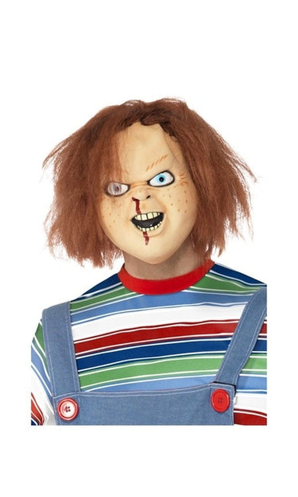 Chucky Latex Mask, Brown, Full Overhead