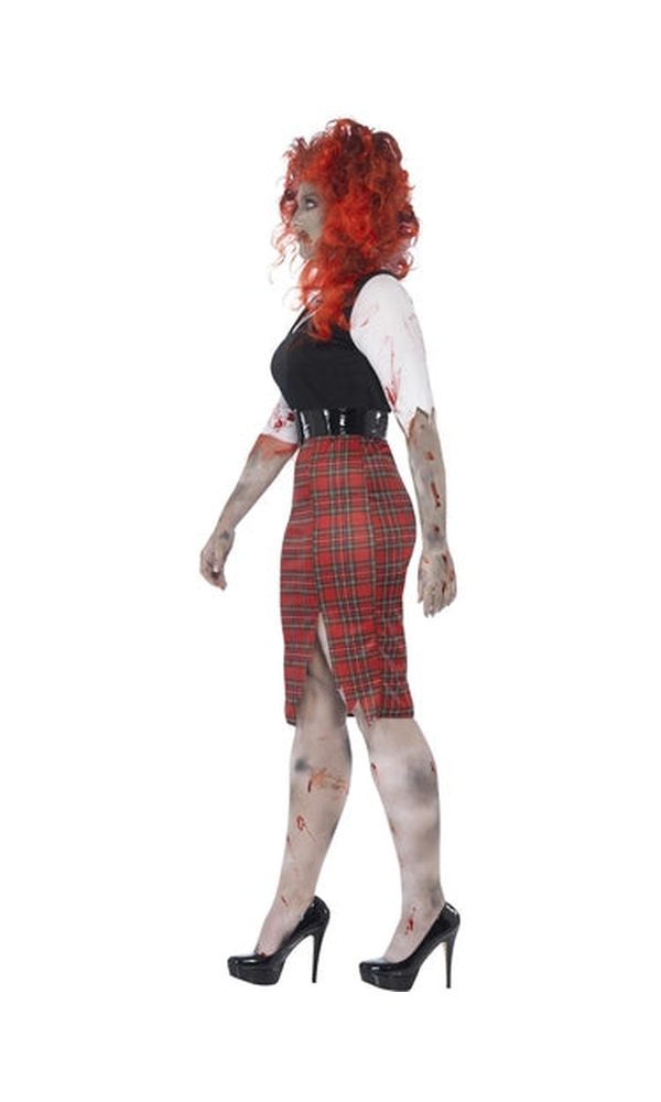 Curves Zombie School Girl Costume For Adults