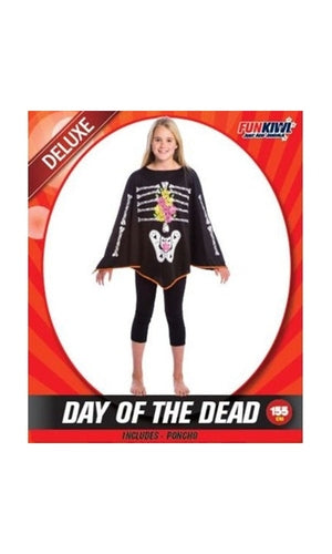 Day Of The Dead Skeleton Poncho