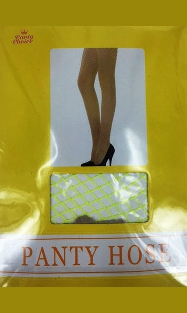 FISHNET STOCKING PANTYHOSE, YELLOW