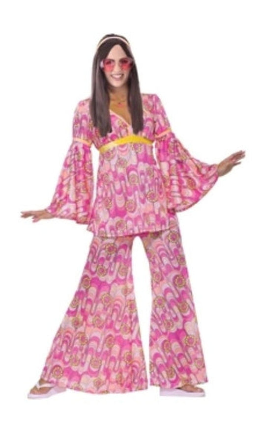 FLOWER POWER HIPPIE COSTUME ADULT