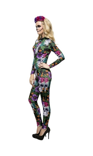 Fever Day of the Dead Bodysuit Costume For Adults