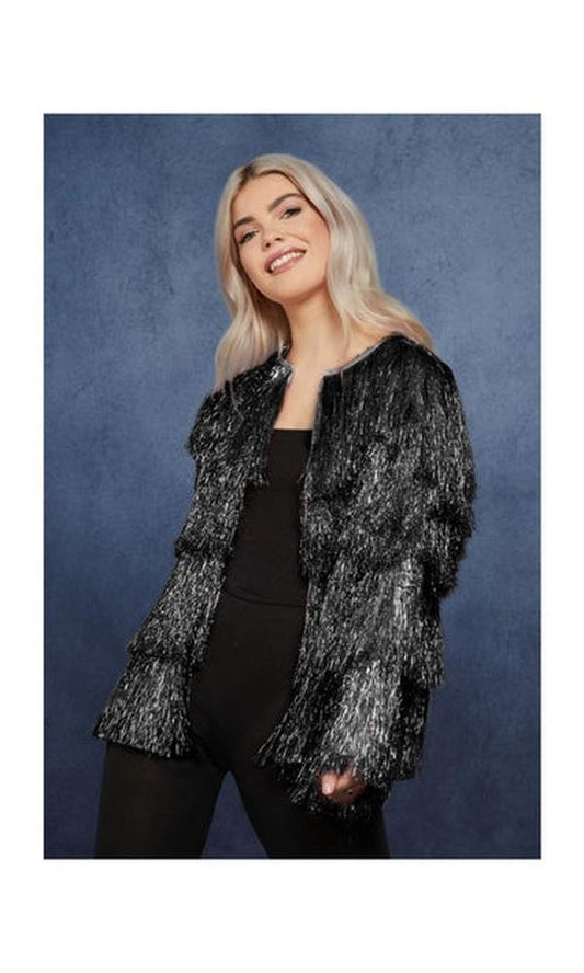 Fever Tinsel Festival Jacket, Black