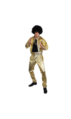 Gold Disco Singer Costume For Adults