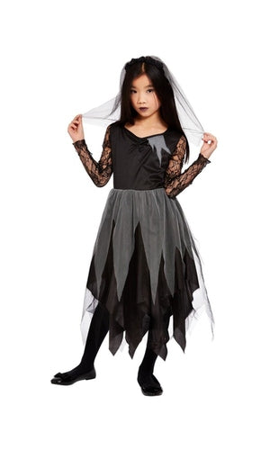 Graveyard Bride Black Costume Child