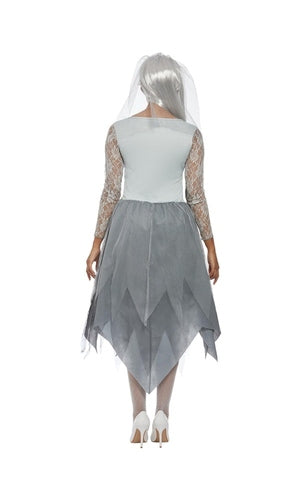 Grey Graveyard Bride Costume For Adults