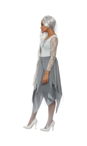 Grey Graveyard Bride Costume For Adults