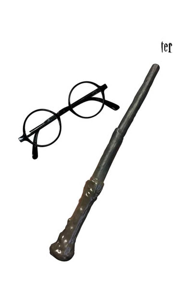 HARRY POTTER WAND AND GLASSES KIT, CHILD