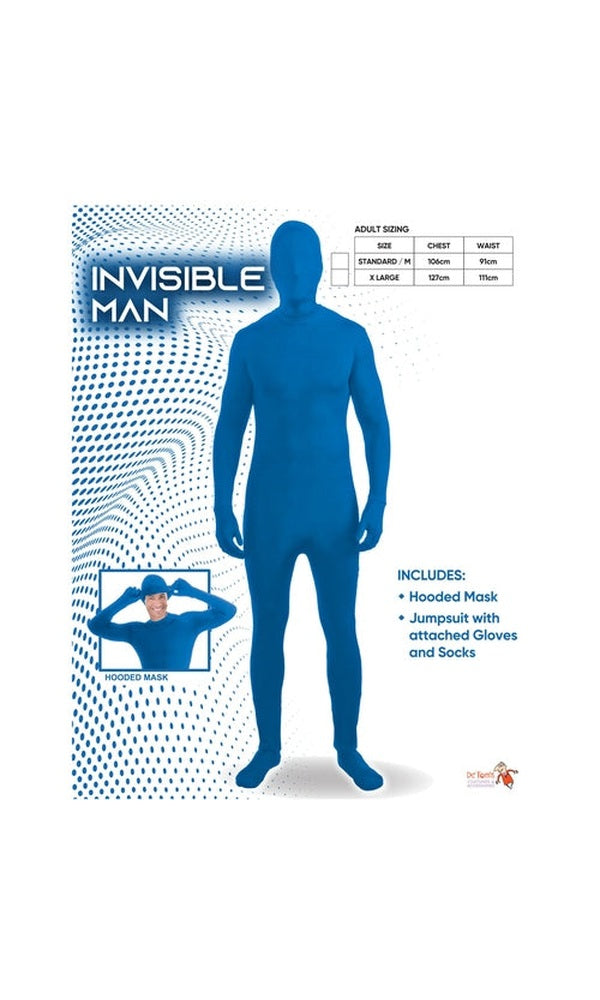 Invisible Skin Suit Blue Adult Assorted Sizes
