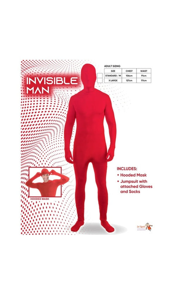 Invisible Skin Suit Red Adult X Large