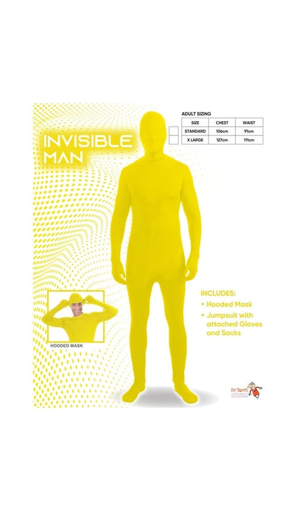 Invisible Skin Suit Yellow Adult Assorted Sizes