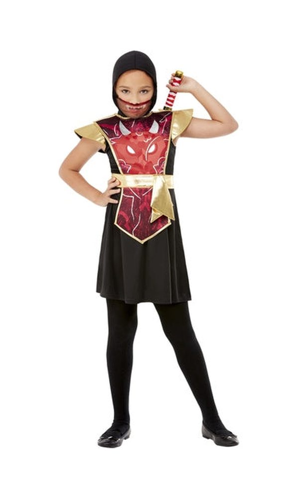 Japanese Red Ninja Warrior Costume For Kids