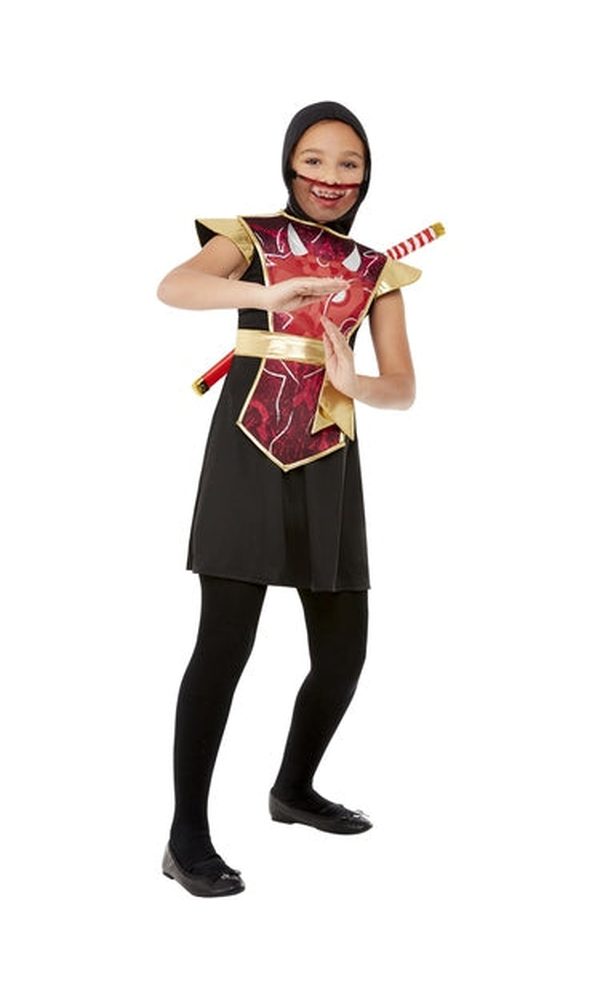 Japanese Red Ninja Warrior Costume For Kids