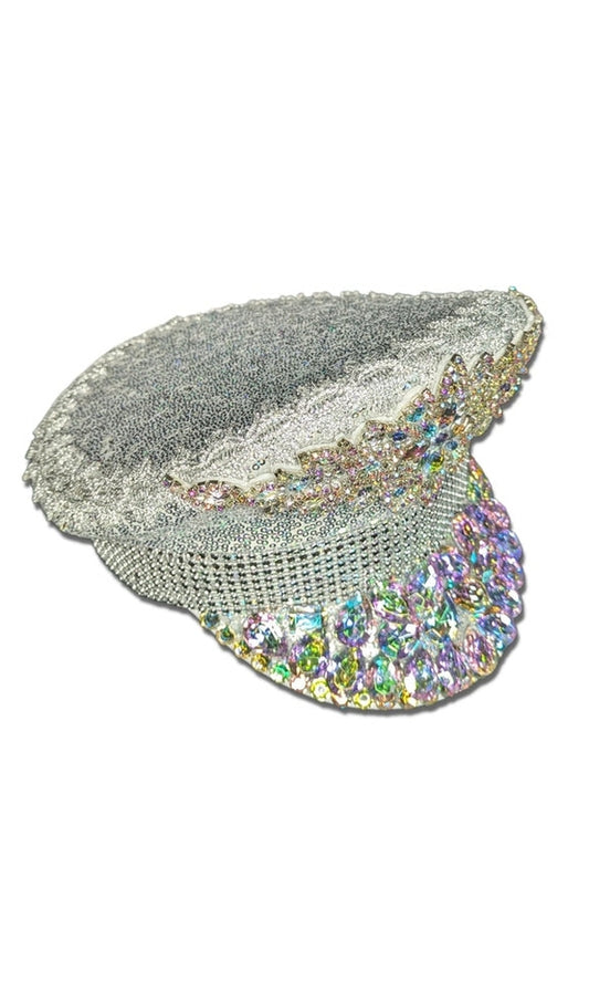 Jeweled Festival Hat - White