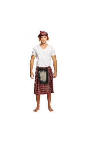 KILT WITH SPORRAN COSTUME FOR ADULTS