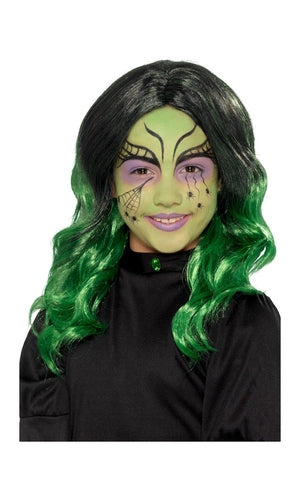 Kids Witch Wig, Black & Green