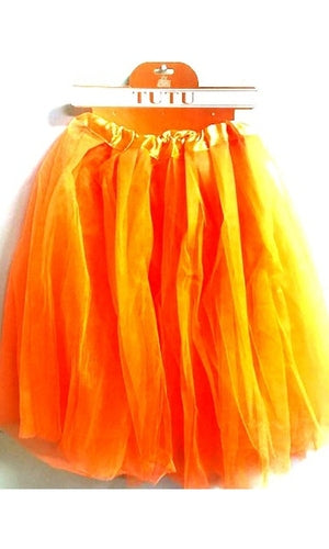 LONG ADULT TUTU 3 LAYERS 60CM, ORANGE