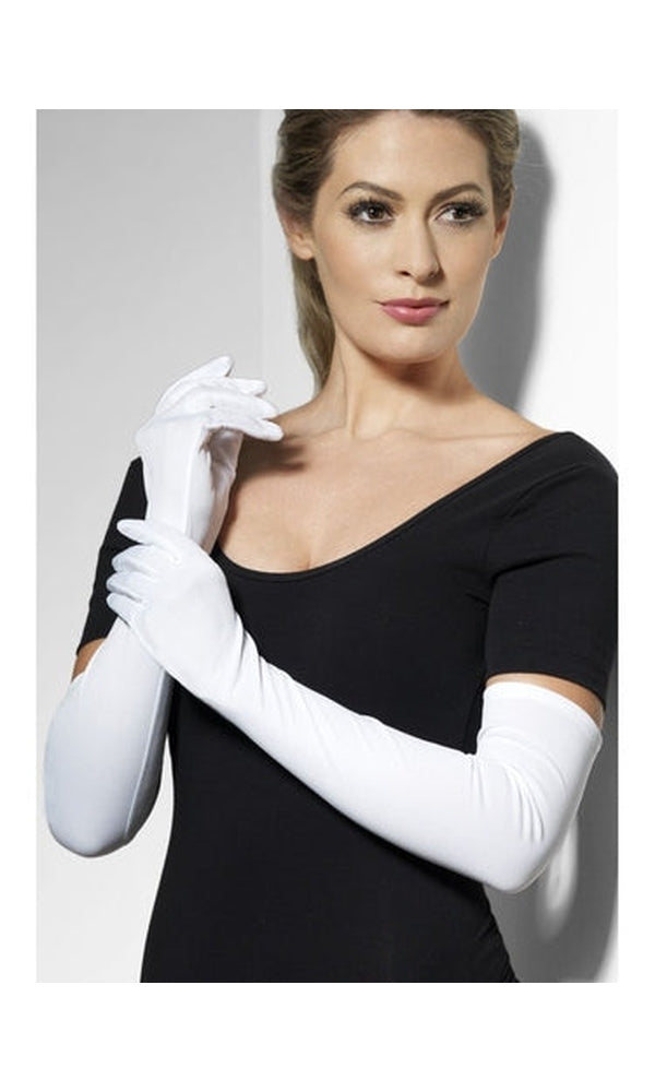 Long White Gloves