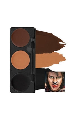 Mehron Tri-Colour Make-up Palette - Werewolf - Carded