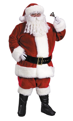 Men's Plus Size Premium Plush Red Santa Suit