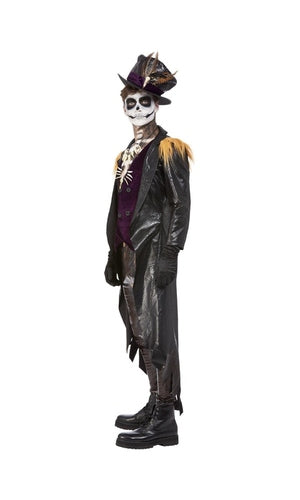 Mens Deluxe Voodoo Witch Doctor Costume, Black & Purple