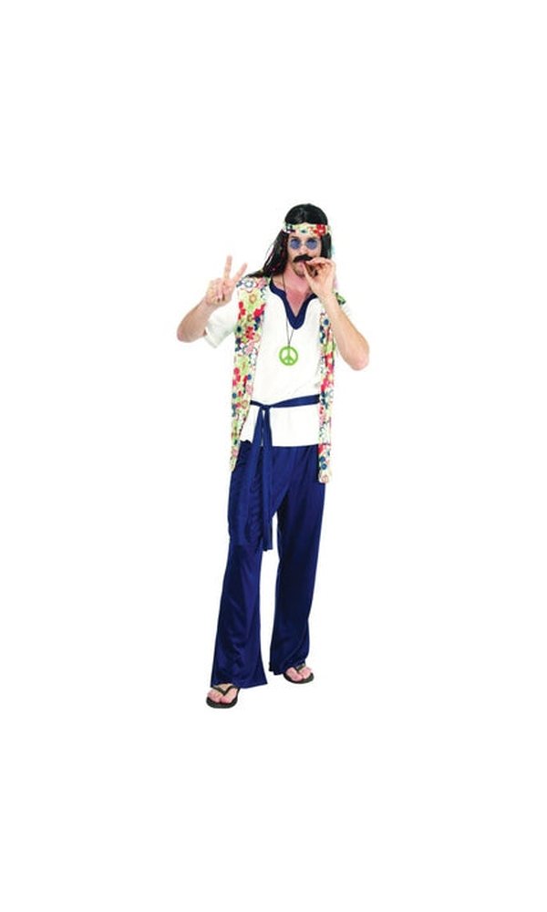 Mens Hippie Costume Blue For Adults