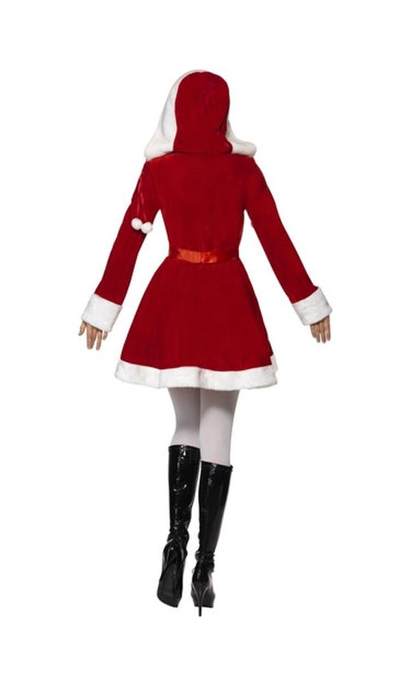 Miss Santa Costume with Hood For Adults