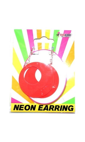 NEON EARRING OVAL ORANGE