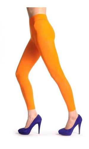 NEON ORANGE FOOTLESS TIGHTS