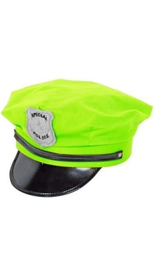 NEON POLICE HAT GREEN