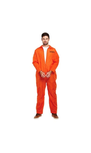 Orange Convict Overalls Costume For Adults