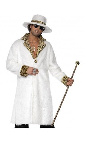 PIMP COSTUME, WHITE AND LEOPARD SKIN