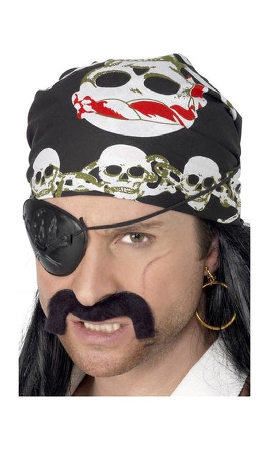 Pirate Bandana, with Skull and Crossbones Print