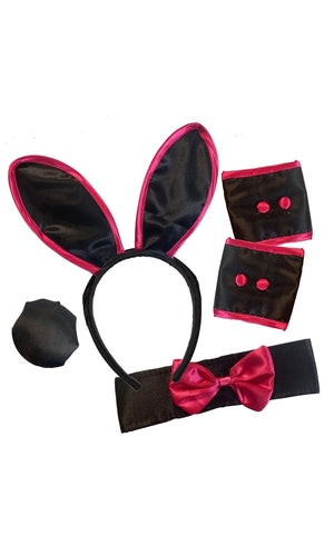 Playboy Bunny Set - Ears, Cuffs, Collar &Tail