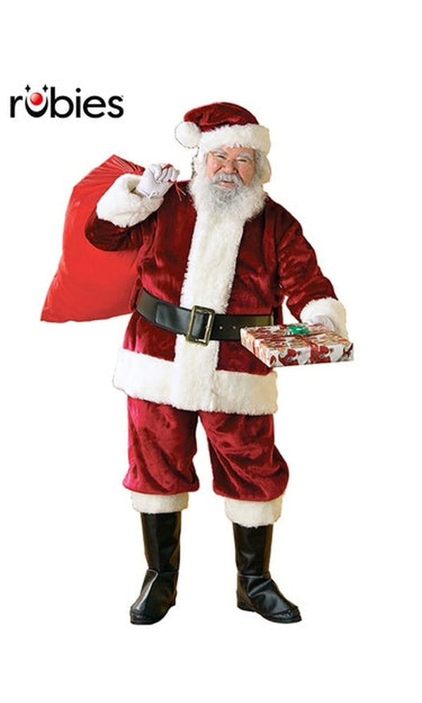 SANTA SUIT CRIMSON REGENCY DELUXE, ADULT ASSORTD SIZES